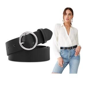 1944 Women Leather Belt With O-ring Buckle,fashion Soft Ladies Waist Belt